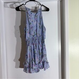 Elle Light Blue Floral Mini Dress
